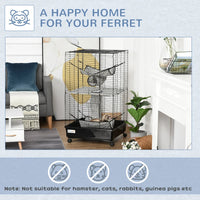 HKM-3657405 Large Small Animal Cage with Rolling Wheels, Multiple Platforms, and Easy Cleaning