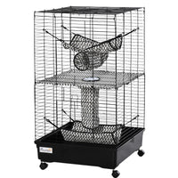 HKM-3657405 Large Small Animal Cage with Rolling Wheels, Multiple Platforms, and Easy Cleaning