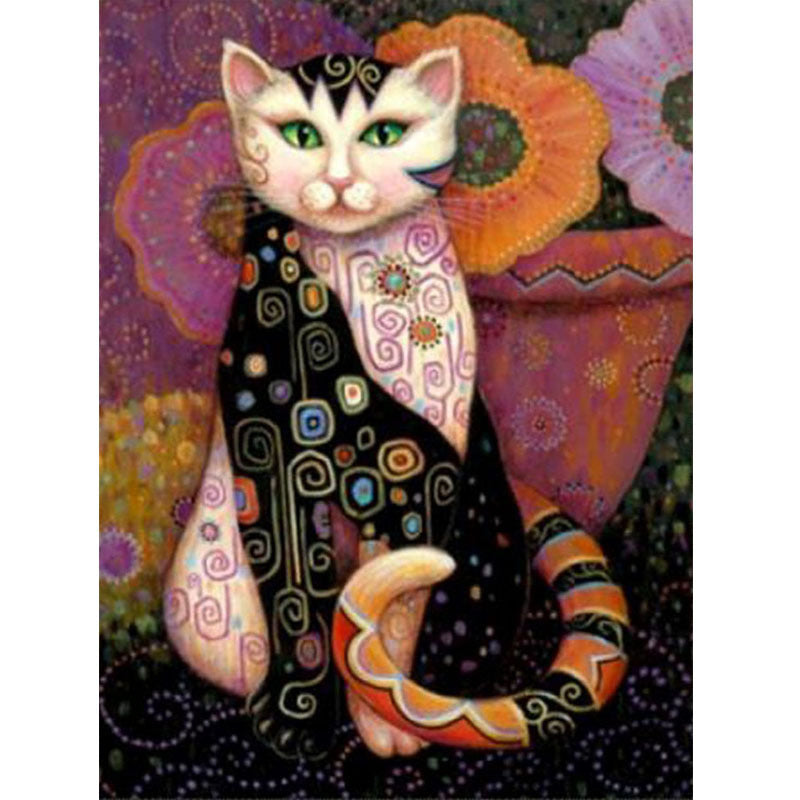 HKM-365779 Cat Diamond Painting Kit - 30x40 cm Full Drill Oil on Canvas Craft for Home Decoration