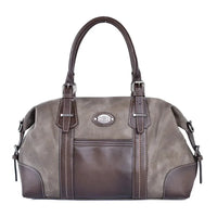 HKM-365907 Retro Canvas Crossbody Handbag for Women with Cowhide Details