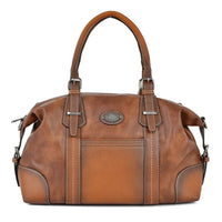 HKM-365907 Retro Canvas Crossbody Handbag for Women with Cowhide Details