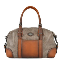 HKM-365907 Retro Canvas Crossbody Handbag for Women with Cowhide Details