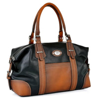 HKM-365907 Retro Canvas Crossbody Handbag for Women with Cowhide Details