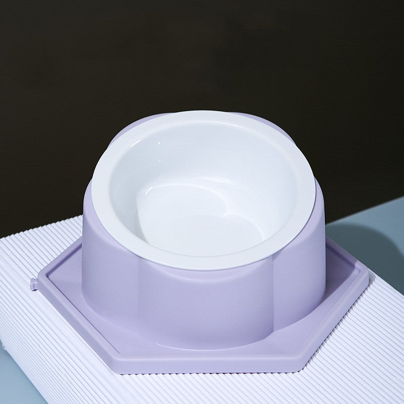 HKM-3659709 Spliceable Cat Food Bowl with Anti-Tip Design, Available in Multiple Colors