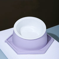 HKM-3659709 Spliceable Cat Food Bowl with Anti-Tip Design, Available in Multiple Colors