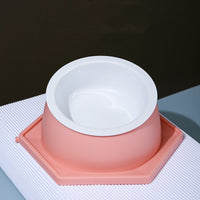 HKM-3659709 Spliceable Cat Food Bowl with Anti-Tip Design, Available in Multiple Colors