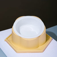HKM-3659709 Spliceable Cat Food Bowl with Anti-Tip Design, Available in Multiple Colors