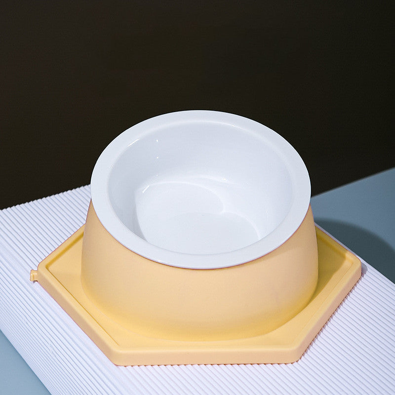 HKM-3659709 Spliceable Cat Food Bowl with Anti-Tip Design, Available in Multiple Colors