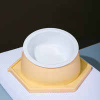 HKM-3659709 Spliceable Cat Food Bowl with Anti-Tip Design, Available in Multiple Colors