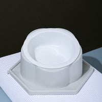 HKM-3659709 Spliceable Cat Food Bowl with Anti-Tip Design, Available in Multiple Colors