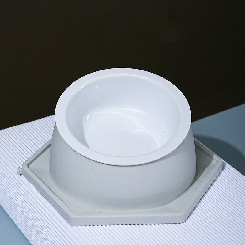 HKM-3659709 Spliceable Cat Food Bowl with Anti-Tip Design, Available in Multiple Colors
