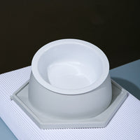 HKM-3659709 Spliceable Cat Food Bowl with Anti-Tip Design, Available in Multiple Colors
