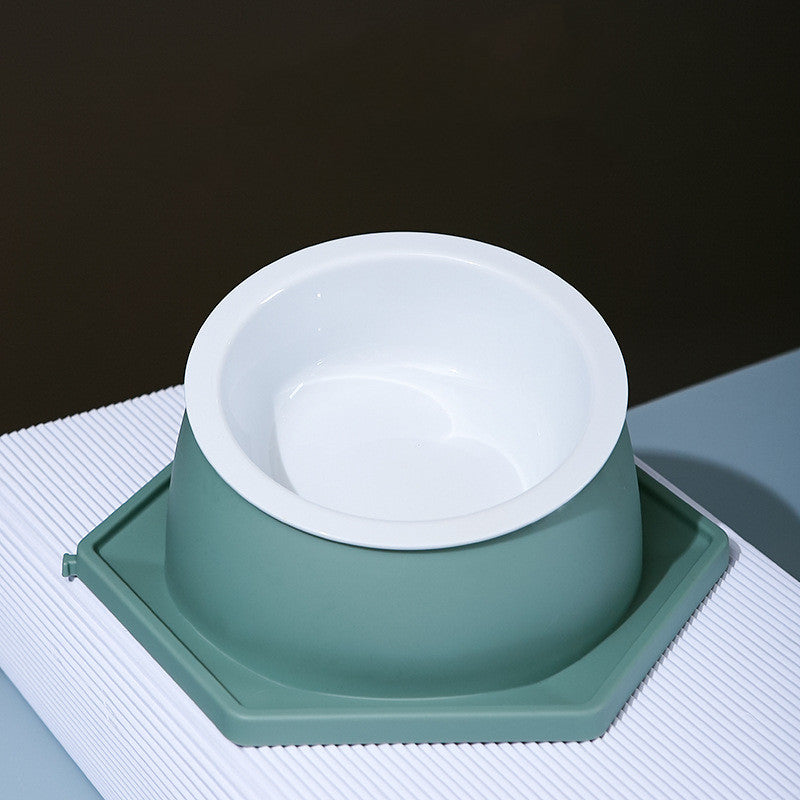 HKM-3659709 Spliceable Cat Food Bowl with Anti-Tip Design, Available in Multiple Colors