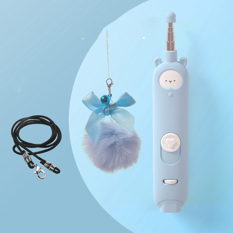 HKM-3660349 Interactive Cat Teaser Stick with Laser and Feather Attachments