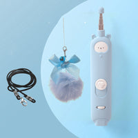 HKM-3660349 Interactive Cat Teaser Stick with Laser and Feather Attachments