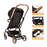 HKM-366035 4-in-1 Lightweight Foldable Baby Stroller with Swivel Seat for Newborns to 3 Months