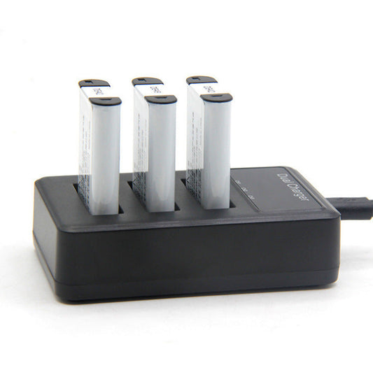 HKM-366035 Vertical USB Charger for BX1 Batteries - 3 Slots for Efficient Charging, Micro-USB Compatible