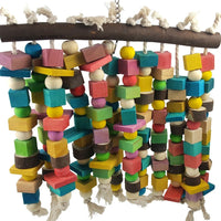HKM-366099 Colorful Multi-Size Parrot Bite Toy for Small Pets - Wood and Synthetic Materials