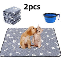 HKM-3661373 Washable Dog and Cat Urine Pad - Multiple Sizes with Footprints and Bone Design