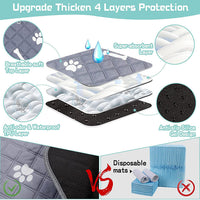 HKM-3661373 Washable Dog and Cat Urine Pad - Multiple Sizes with Footprints and Bone Design
