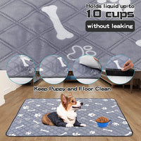 HKM-3661373 Washable Dog and Cat Urine Pad - Multiple Sizes with Footprints and Bone Design