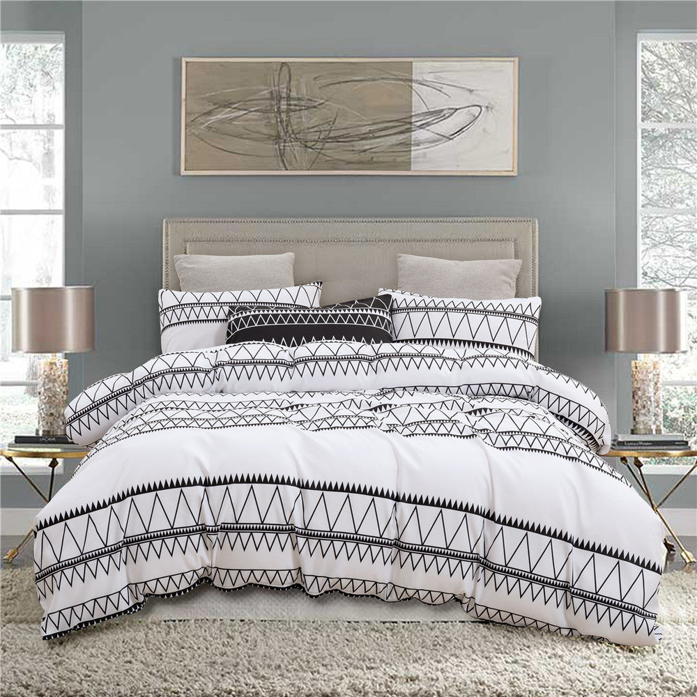 HKM-366163 Brushed Bedding Set - 1 Duvet Cover and 2 Pillowcases in Twin, Queen, King Sizes