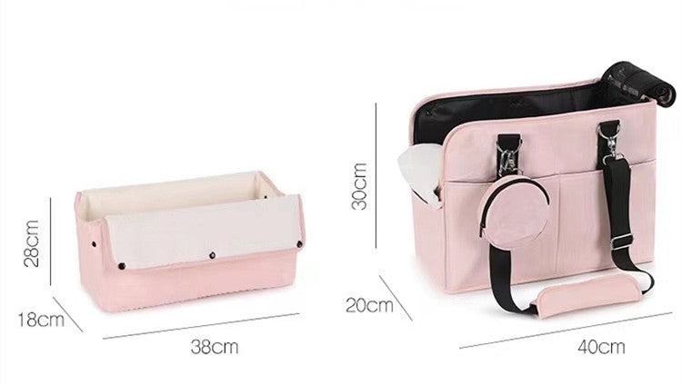 HKM-3661757 Korean Summer Portable Medium Soft Nylon Dog Bag in Pink and Black