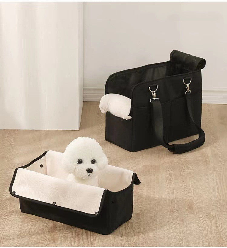 HKM-3661757 Korean Summer Portable Medium Soft Nylon Dog Bag in Pink and Black