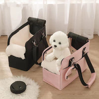 HKM-3661757 Korean Summer Portable Medium Soft Nylon Dog Bag in Pink and Black