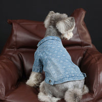 HKM-3661885 Casual Blue Denim Dog Shirt - Cotton Spring/Summer Apparel