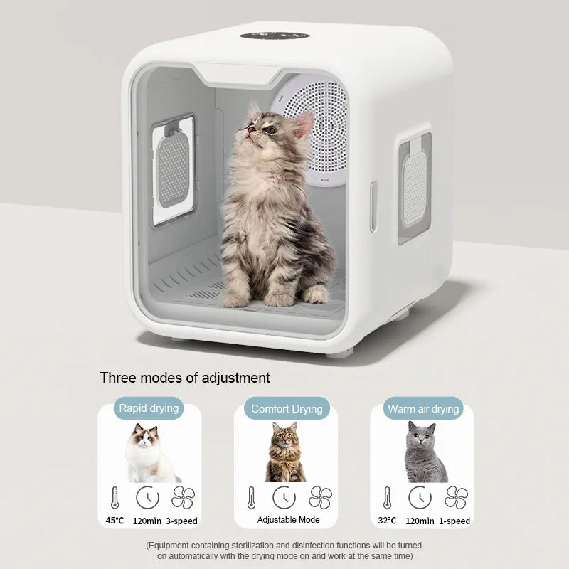 HKM-366291 Automatic Pet Hair Dryer Box with Smart Temperature Control for Cats and Small Dogs - Ultra Quiet, Eco-Friendly Design