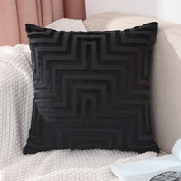 HKM-366291 Velvet Pillowcase for Bedside and Living Room - Fashion Simple Print in Milk White, Matcha Green, Orange, Camel, Burgundy, Black (45x45CM/50x50CM)