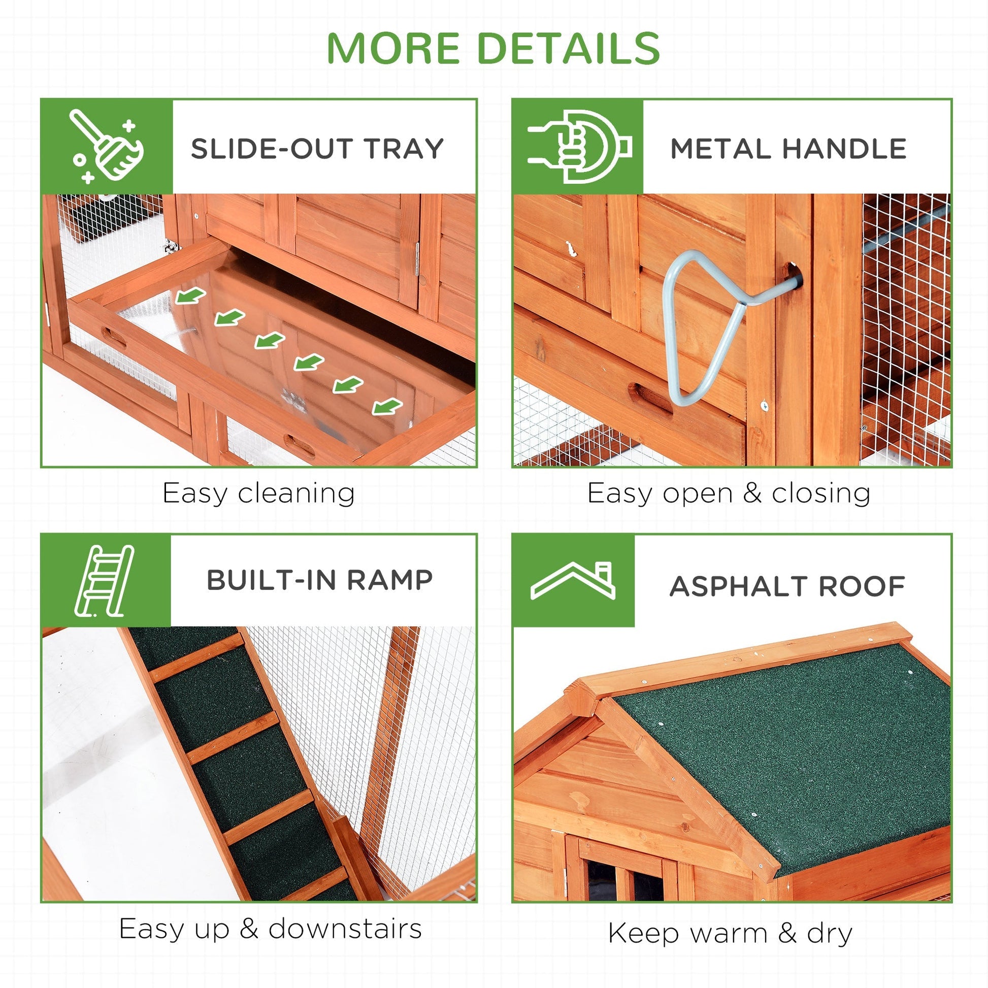 HKM-3663165 Large Dual Chicken Coop with Nesting Boxes and Outdoor Ramps for Backyard Poultry