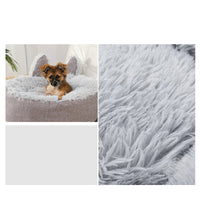 HKM-3663549 Cozy Cat Ear Plush Bed with Non-Slip Bottom for Indoor Cats - Machine Washable and Removable Cushion
