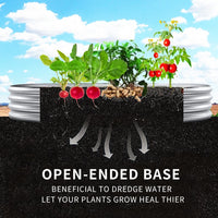 HKM-366355 Oval Galvanized Metal Raised Garden Bed Planter Box for Outdoor Gardening