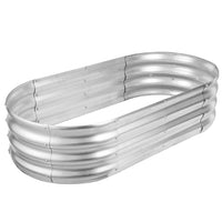 HKM-366355 Oval Galvanized Metal Raised Garden Bed Planter Box for Outdoor Gardening