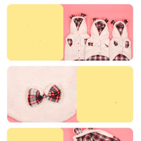 HKM-3663933 Winter Fleece-Lined Pet Apparel in Plaid Patterns - Sizes S to XXL