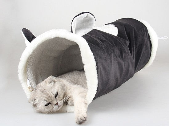 HKM-3664573 Cartoon Animal Plush Sounding Toys - Black Cat, Dinosaur, Giraffe, Cat Tunnel, 24cm Diameter, Flannel Paper