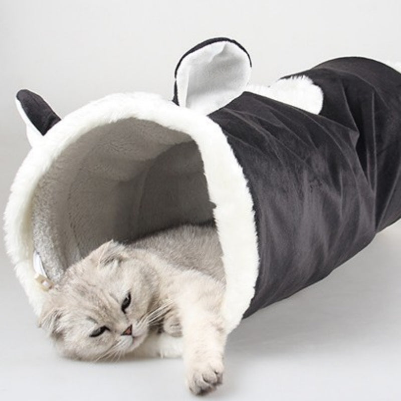 HKM-3664573 Cartoon Animal Plush Sounding Toys - Black Cat, Dinosaur, Giraffe, Cat Tunnel, 24cm Diameter, Flannel Paper