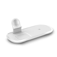 HKM-366483 Three-in-One Wireless Charger for Headphones and Watch - Fast Charge, Multi-Device Compatibility, Black or White Color Options