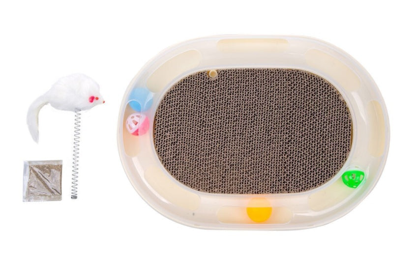 HKM-3665469 Multifunctional Cat Scratcher and Claw Sharpener Made of Durable Corrugated Paper