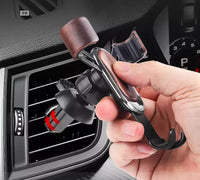 HKM-366675 Solid Wood Gravity Phone Mount for Car Navigation in Black Walnut Finish
