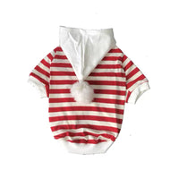 HKM-3667645 Cute Cotton Bulldog Clothing for Small and Medium Dogs - Striped Red and White or Blue and White