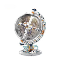 HKM-366803 Transparent Space-Themed Globe Building Block Set for Kids, 50 Pieces, Creative DIY Construction Toy