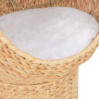 HKM-3668541 Natural Seagrass Cat Basket with Removable Cushion for Cozy Indoor Relaxation
