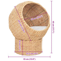 HKM-3668541 Natural Seagrass Cat Basket with Removable Cushion for Cozy Indoor Relaxation
