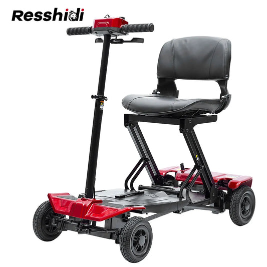 HKM-366867 Resshidi 4 Wheel Electric Mobility Scooter, Fully Automatic Folding, 18km Range, 8KM/H Speed