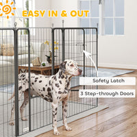 HKM-3668925 24-Panel Indoor Outdoor Dog Playpen, 44.5" High with Lockable Door and Customizable Shapes for Pet Exercise
