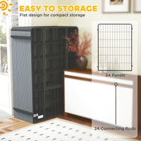HKM-3668925 24-Panel Indoor Outdoor Dog Playpen, 44.5" High with Lockable Door and Customizable Shapes for Pet Exercise