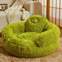 HKM-3669309 Dog Thermal Winter Bed - Small & Medium Sizes, Green Monster Design